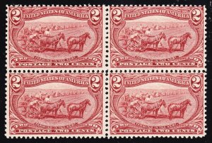 US 286 2c Trans-Mississippi Mint Block of 4 F-VF OG NH SCV $300+