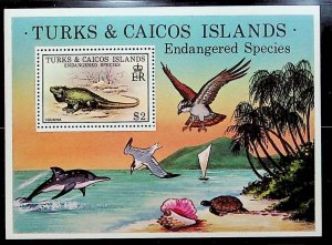 TURKS & CAICOS ISL. Sc 380-5 NH SET+S/S OF 1979 - ANIMALS-BIRDS=SEA LIFE