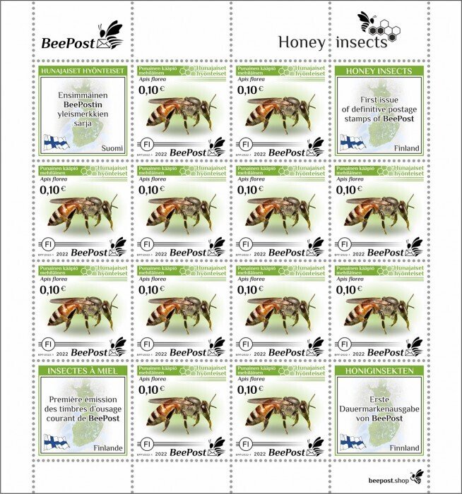 BEEPOST FINLAND - 2022 - Honey Insects - Perf 12v Sheet - M N H - Private Issue