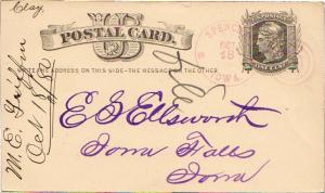 United States Iowa Spencer 1880 violet serifed cds with maltese crosses, targ...