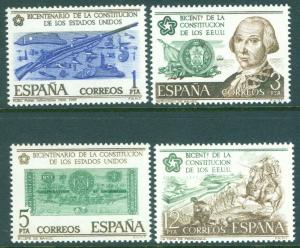 SPAIN Scott 1947-1950 MNH** 1976 US Bicentennial set Edifil 2322-2325