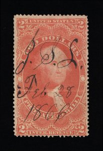 EXCELLENT GENUINE SCOTT R83c F-VF 1863 RED 1ST ISSUE REVENUE PROBATE OF WILL