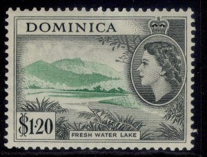 DOMINICA QEII SG157, $1.20 emerald & black, LH MINT. Cat £22.