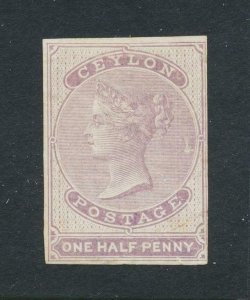 CEYLON 1858, ½d DULL MAUVE, VF MINT SG#17 CAT£190 (SEE BELOW)