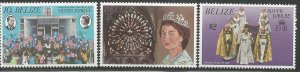 BELIZE 383-385 MNH, SILVER JUBILEE