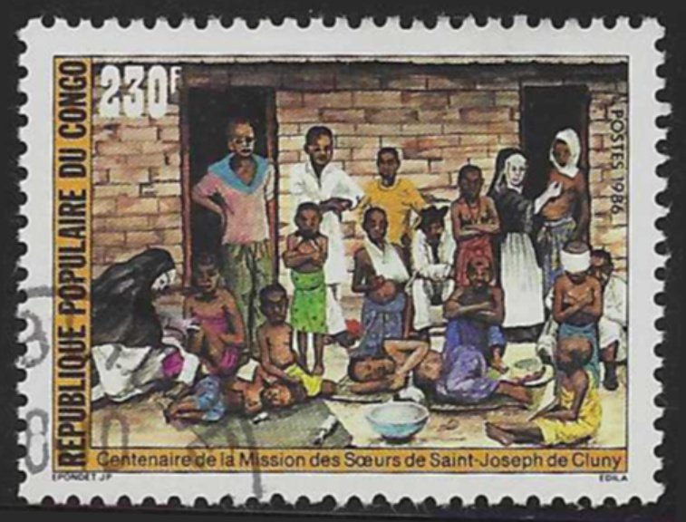 Congo People's Republic #757 (1986), CTO single, cat. $1.25