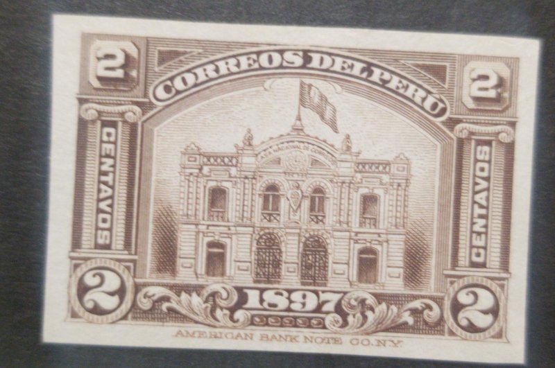 vtadc.O) 1897 PERU, DIE PROOF, INDIA PAPER, AMERICAN BANK NOTE, POST AND