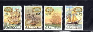 ST. VINCENT #615-618 1981 BATTLE OF THE SAINTS MINT VF NH O.G