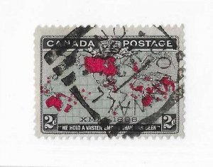 Canada Sc #86 2c map used with Cornwall squared circle VF