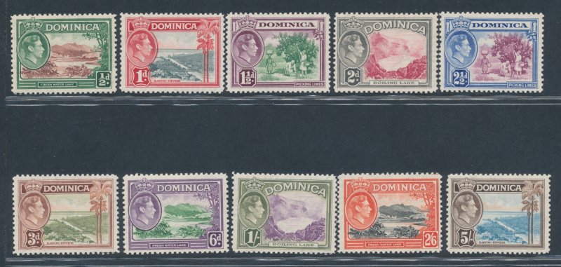 1938/47 Dominica - Stanley Gibbons # 99/108 - MNH**