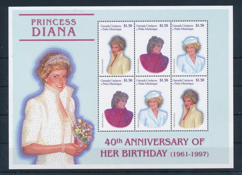 [48735] Grenada Carriacou 2001 Princess Diana 40th Birthday MNH Sheet