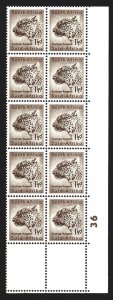 1954 South Africa Animal 1 1/2d Scott #202 Sheet Corner BLOCK F/VF-NH-