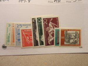 GERMANY DDR Scott 390-2, 393, 394-6, 397-8 MINT HINGED Cat $5.90