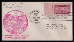 #858 3c Statehood, Unknown-Hand Cancel FDC **ANY 5=FREE SHIPPING**