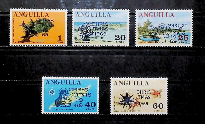 British Colony Anguilla 1969 Christmas MH* Full Set A22P16F8708