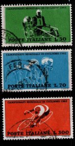 Italy Scott 857-859 Used Bicycle Championship stamp set