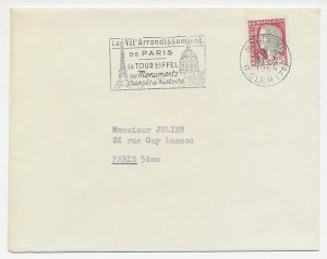 Cover / Postmark France 1964 Eiffel Tower - Pantheon