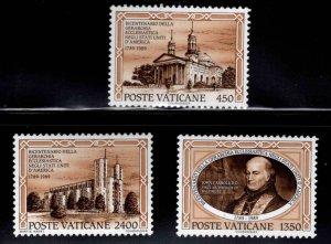 VATICAN Scott 842-844 MNH** 1989  set