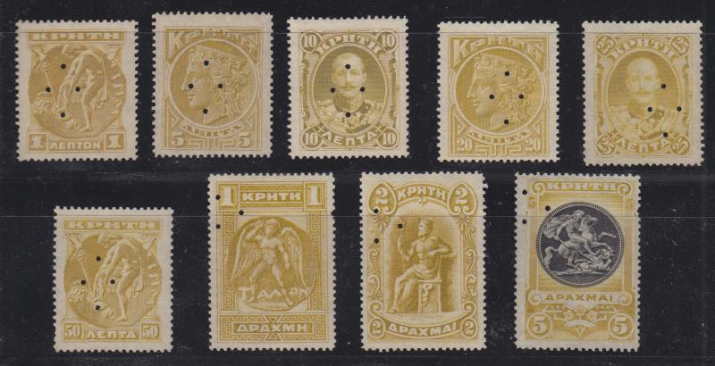 Crete Vlastos 1-9 MLH. 1900 Pictorials SPECIMEN set, VF