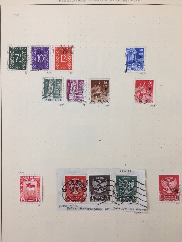 INDONESA Mid Period Collection on Pages(Apx 150 Items) Used MH UK3287