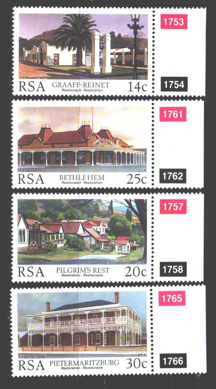 South Africa. 1986. 689-92. Architecture. MNH.