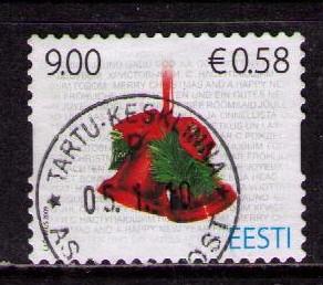 ESTONIA Sc# 629 USED FVF Christmas Bells