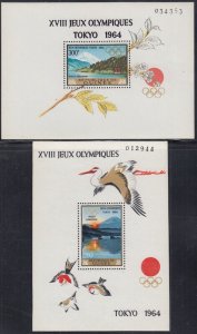 GUINEA Sc# C65.1 CPL MNH SET of 2 S/S - TOKYO 1964 OLYMPICS (see description)