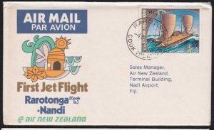 COOK IS 1973 Air New Zealand first flight cover to Fiji....................A7844