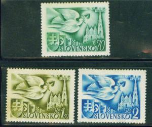 Slovakia Slovenska Scott 74-6 MH* 1942 Postal Congress