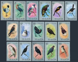 St Lucia 387-402,MNH.Michel 380-395. Birds 1976.Gull,Heron,Kingfisher,Finch,