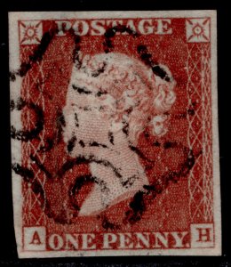 GB QV SG8, 1d red-brown, FINE USED. Cat £60. BLACK MX AH