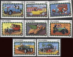 Gambia 928-935 (mh full set of 8 w/o s/s) Disney characters in classic cars