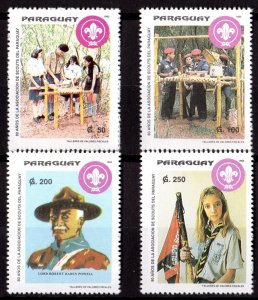 Paraguay 1993 Sc#2465/2468 SCOUTING IN PARAGUAY 80th.ANNIVERSARY Set (4) MNH