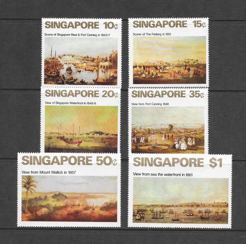 SINGAPORE #144-49  VIEWS OF OLD SINGAPORE  MNH