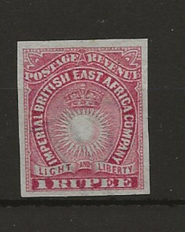 Kenya and Uganda 1890 1Rupee sg.14a, imperforate no gum, watermarked P