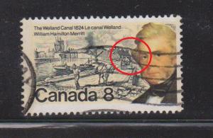 CANADA Scott # 655 Used - Error - Hair Touching Barn Variety