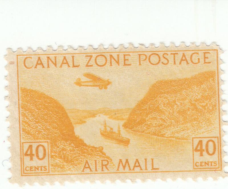 Canal Zone, Scott #C13 - 40c Yellow - Mint Hinged