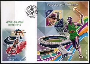 NIGER 2015 TOWARD THE SUMMER GAMES BRAZIL 2016 OLYMPICS S/S FDC