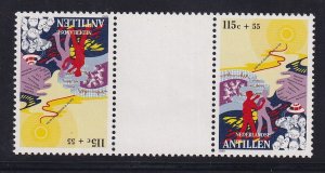 Netherlands Antilles #B275  MNH 1990 anti-drug campaign tete-beche gutter pair