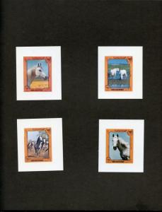 YEMEN AREP UEBERREUTE PROOF  FOLDER  II  OF 4 HORSE  STAMPS & ONE SHEETS(4)