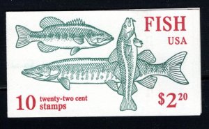 US 1986 Sc #BK154 22¢ Fish MNH Unopened Booklet of 10 stamps