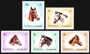 Fujeira Michel #810-814 set/5 mnh - 1971 Horses - imperf