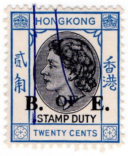 (I.B) Hong Kong Revenue : Bill of Exchange 20c