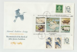 FDC First Day Cover # 1863 John Audubon & Society Wildlife Conservation in Folio