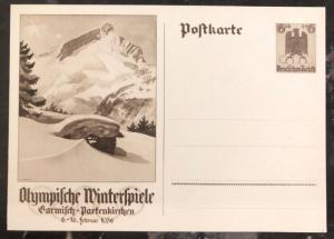 Mint Germany Postcard PS Cover Garmisch Winter Olympic Games 1936