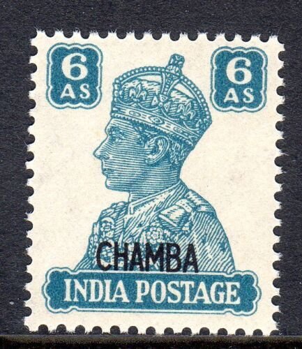 INDIA  --CHAMBA - 1940-47- SG 117 -  6 anna -  mnh um   cv£21.00 