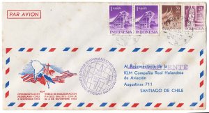 Indonesia 1952 FFC KLM Jakarta - Chile via Amsterdam 30/10/52 Schipol cachet m