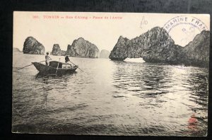 1900s Vietnam Indochina French Navy Real picture Postcard Cover Along Bay 