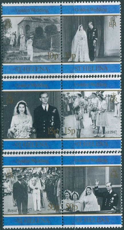 St Helena 1997 SG746-751 Golden Wedding QEII pairs set MNH