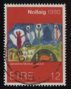 Ireland 1980 used Sc 489 12p  Drawing by Geraldine McNult Christmas